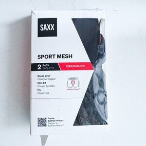 SAXX Sport Mesh 2Pack Boxer Brief Slim Fit Black and Grey XXL